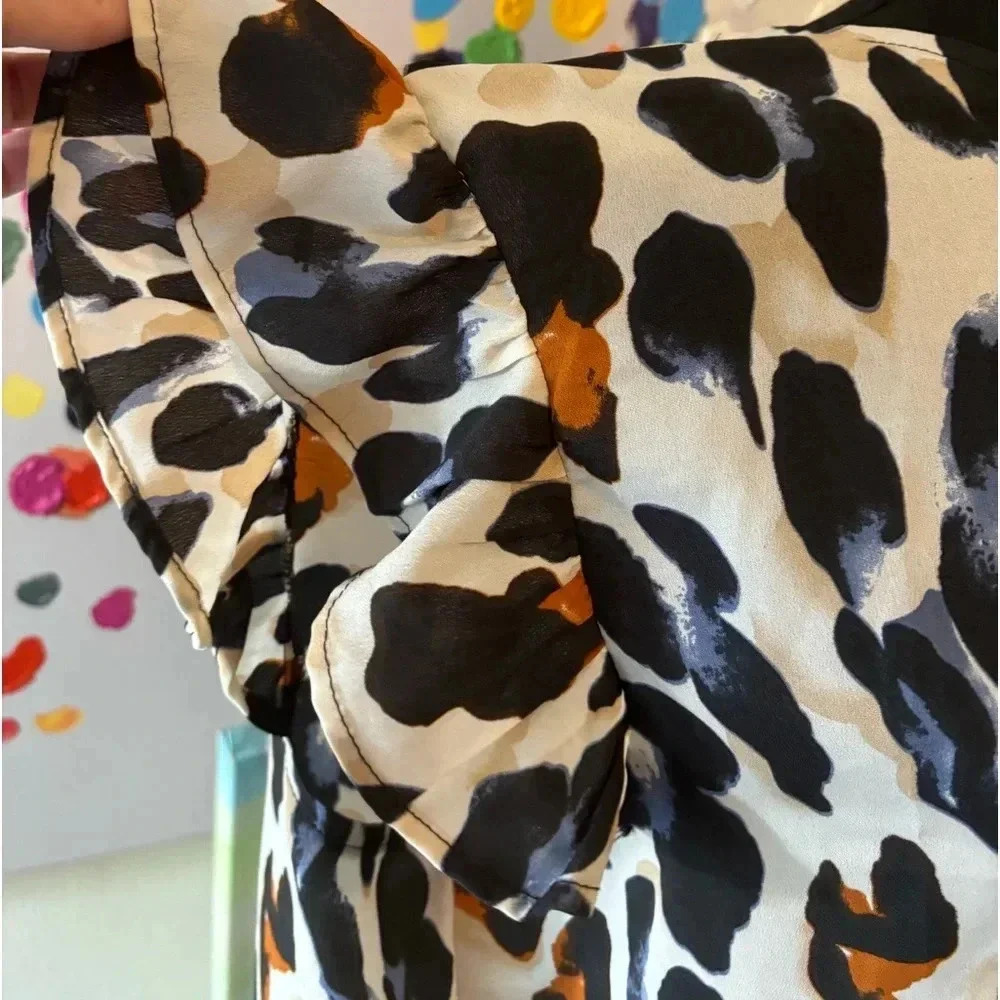 4XL-SHEIN ruffled sleeves animal print plus size top never worn. - Picture 5 of 9